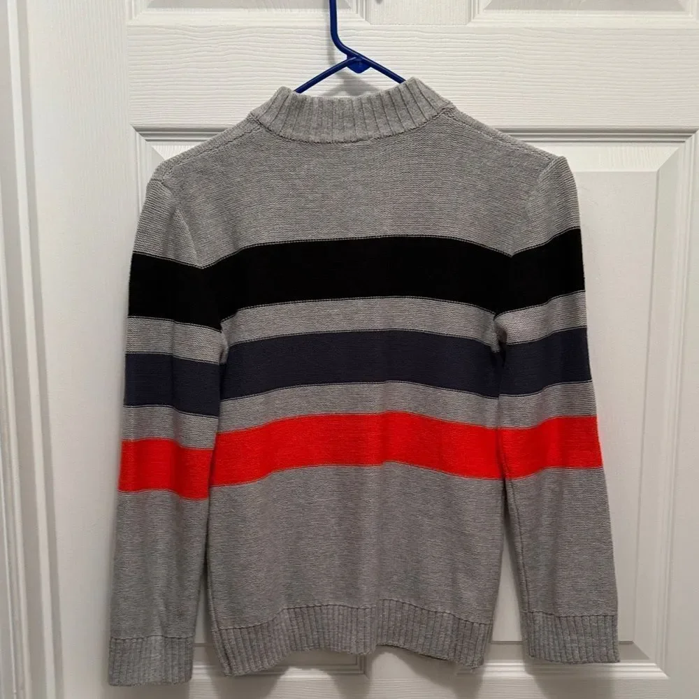 Gymboree Gray Striped Kids Sweater Size Large (10-12)